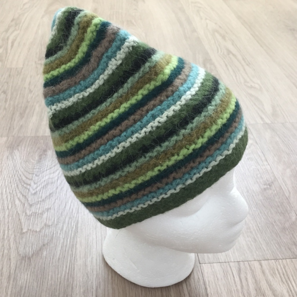 Alpaca Hat Green Lined Winter Beanie